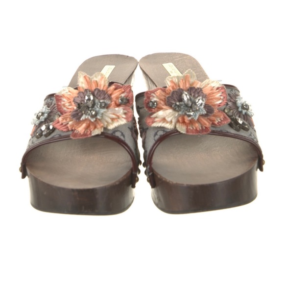 Louis Vuitton Monogram Floral Slides Blue/Peach - Picture 8 of 9